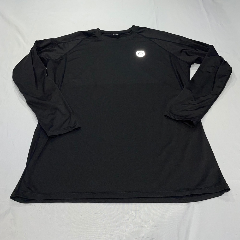 Free Country Mens Long Sleeve Performance Shirt Black Activewear Top Large